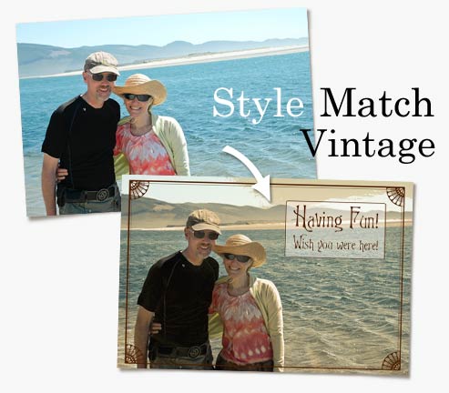 Two photos showing the new Style Match feature in Photoshop Elements 9