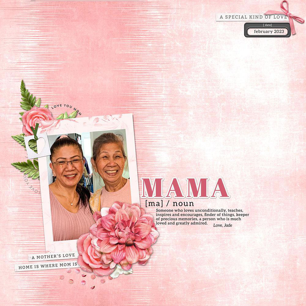 Page & Photo: Nanci RadfordTutorial: Spectrogram Anchor with the Wave Filter by Gina Harper Kits: Dear Mom by Kristin Cronin-Barrow, Love Mom by Karla Dudley Fonts: Aleo, Abril Fatface 