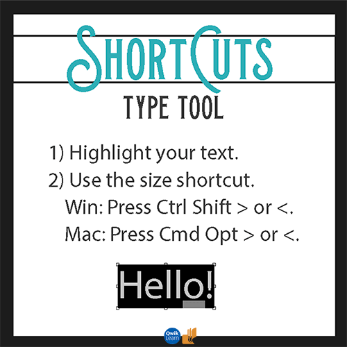 Type Tool Shortcut